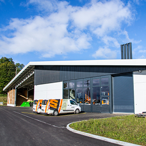 Construction of the new district heating plant.